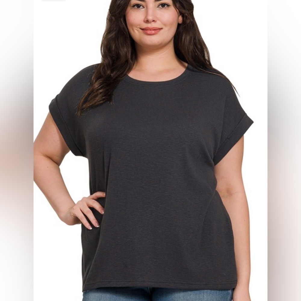 Zenana Outfitters Modal Black Short Sleeve Tee